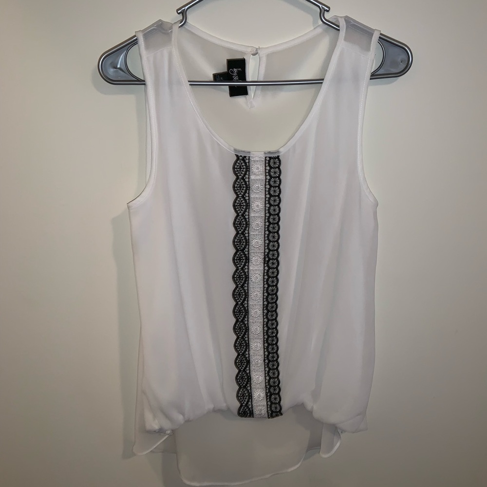 Mandala Pattern Sheer Sleveless Top